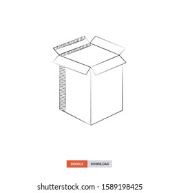 Doodle sketch of Services packages concept on white background. Services packages doodle art. Cartoon vector illustration. Isolated sketch line art. Icon in hand drawing design style.