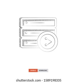 Doodle sketch of Sha hosting concept on white background. Sha hosting doodle art. Cartoon vector illustration. Isolated sketch line art. Icon in hand drawing design style.