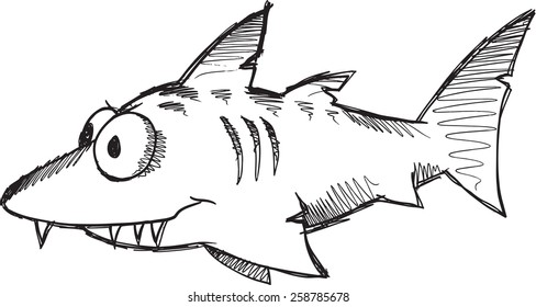 Doodle Sketch Shark Vector Illustration Art Stock Vector (Royalty Free ...