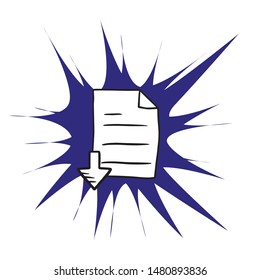 doodle sketch sheets on a white background, loading a document.