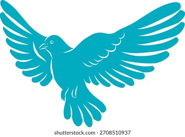 Doodle Sketch of a Simple Flying Dove Bird