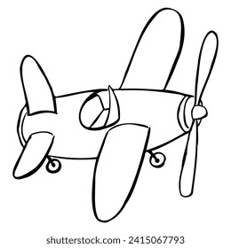 doodle sketch of a simple retro airplane