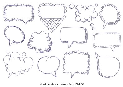 Doodle sketch speech bubbles
