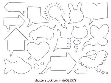 Doodle sketch speech bubbles