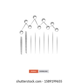 Doodle sketch of statistics concept on white background. statistics doodle art. Cartoon vector illustration. Isolated sketch line art. Icon in hand drawing design style.