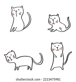 Doodle sketch style of cat cartoon vector illustration for concept design.