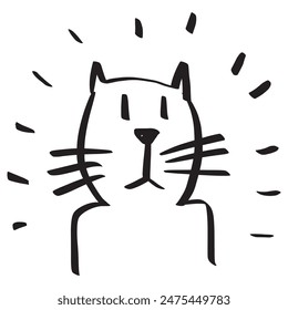 Doodle sketch style of cat cartoon vector illustration for concept design.