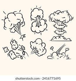 Doodle sketch style of Comic fart cloud hand drawn illustration style doodle and line art