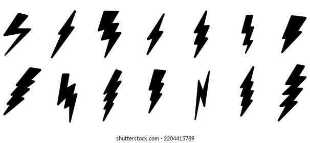 Doodle sketch style of electric lightning bolt symbol vector illustration for concept design.