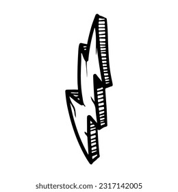 Doodle Sketch Stil der elektrischen Blitz Symbol Vektorgrafik für Konzept-Design.
