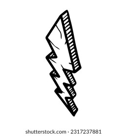 Doodle sketch style of electric lightning bolt symbol vector illustration for concept design.