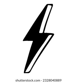 Doodle sketch style of electric lightning bolt symbol vector illustration for concept design.