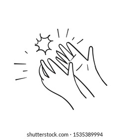 doodle sketch style hand applause cartoon style vector