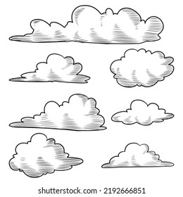 Doodle sketch style of Hand drawn Clouds  cartoon vector illustration for concept design.