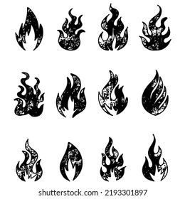 Doodle sketch style of Hand drawn fire and fireball vector illustration.
