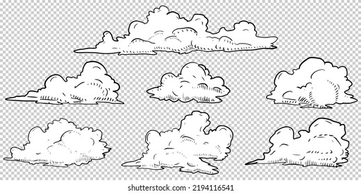 Doodle sketch style of Hand drawn Clouds  cartoon vector illustration for concept design.