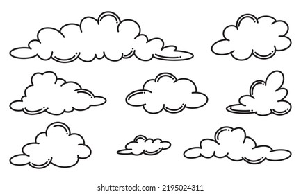 Doodle Sketch Style Hand Drawn Clouds Stock Vector (Royalty Free ...