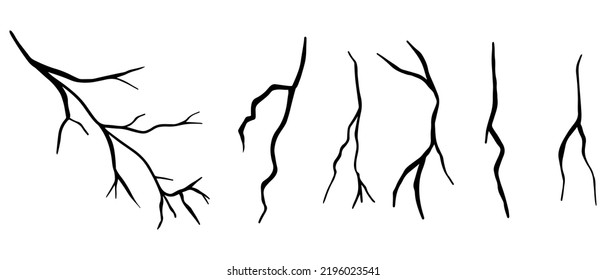 Doodle sketch style of Hand drawn cracks cartoon vector illustration.