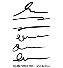 Doodle sketch style of Hand drawn signature lines vector illustration for concept design.