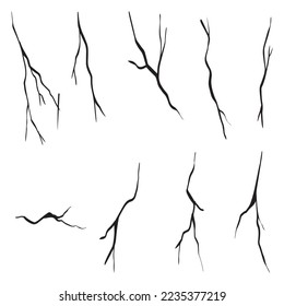Estilo de boceto Doodle de la ilustración vectorial de las grietas dibujadas a mano.