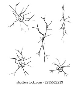 Doodle sketch style of Hand drawn cracks cartoon vector illustration.