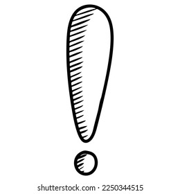 Doodle sketch style of Hand drawn exclamation point vector illustration.