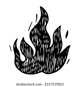 Doodle sketch style of Hand drawn fire vector illustration.