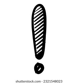 Doodle sketch style of Hand drawn exclamation point vector illustration.