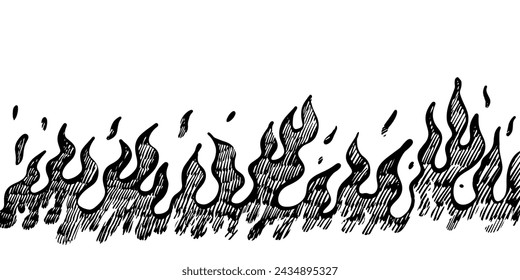 Doodle sketch style of Hand drawn fire vector illustration.