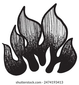Doodle sketch style of Hand drawn fire vector illustration.