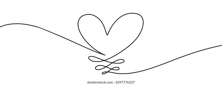 Doodle sketch style of Hand drawn Hearts Continuous One Line Drawing vector illustration for concept design.