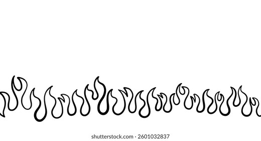 Doodle sketch style of Hand drawn fire vector illustration.