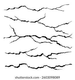 Doodle sketch style of Hand drawn cracks cartoon vector illustration.