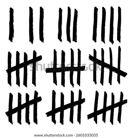 Doodle sketch style of Hand drawn Count bar cartoon vector illustration. Count the days counted in slashes on the walls of a prison or deserted island .