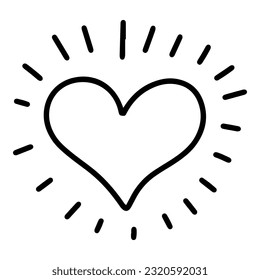 Doodle sketch style of hearts icon vector illustration for concept design.