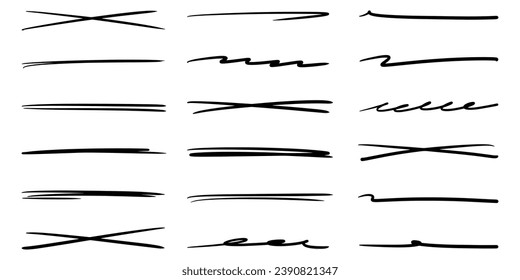 Doodle sketch style of highlighting elements cartoon hand drawn illustration for concept design. 
