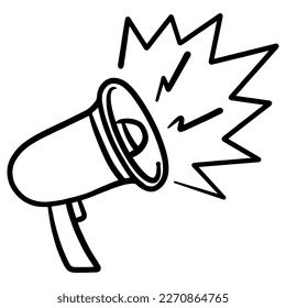 Doodle sketch style of megaphone vector illustration for concept design.