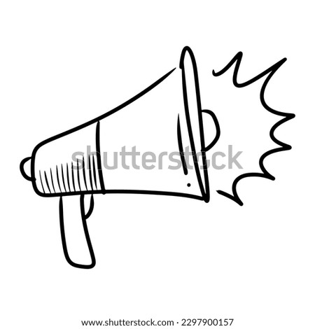 Doodle sketch style of megaphone vector illustration for concept design.