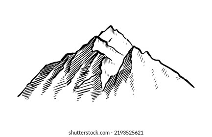 Doodle sketch style of Mountain vector illustration for concept design.