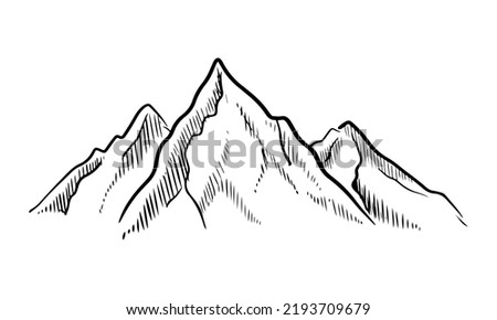 Doodle sketch style of Mountain vector illustration for concept design.