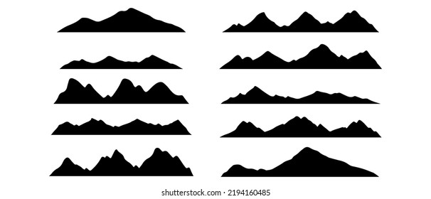 Doodle sketch style of Mountains silhouettes vector illustration for concept design.