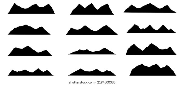 Doodle sketch style of Mountains silhouettes vector illustration for concept design.