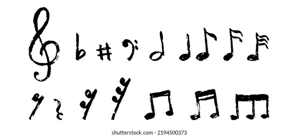 Doodle sketch style of music note vector illustration for concept design.