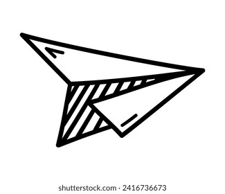 Doodle sketch style of paper plane icon vector illustration for concept design