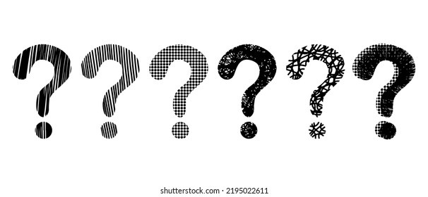Doodle sketch style of question marks hand drawn illustration. for concept design.
