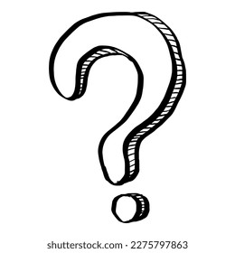 Doodle sketch style of question marks hand drawn illustration. for concept design.