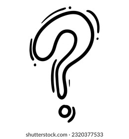 El estilo de esbozo de Doodle de la pregunta marca la ilustración dibujada a mano. para el diseño de conceptos.