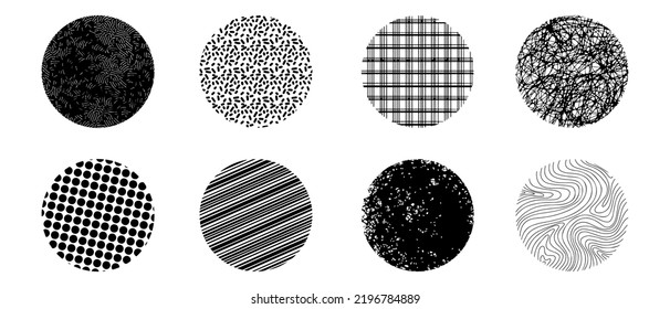 Doodle-Sketch-Stil rund abstrakte schwarze Hintergründe oder handgezeichnete Muster-Illustration für Concept-Design.