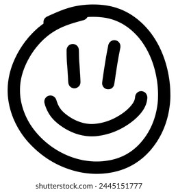 Doodle sketch style of Smile face icon vector illustration for concept design.