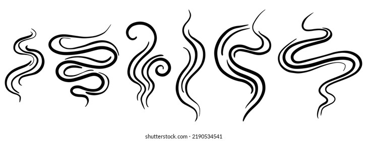 Doodle sketch style of smoke symbol drawn illustration for concept design.